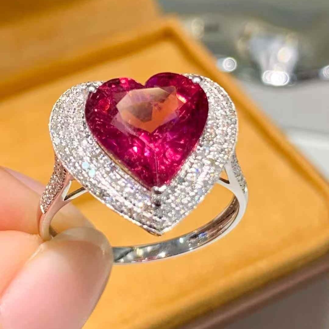 14k Gold 3.7 Ct Natural Tourmaline & Diamond Ring - 4