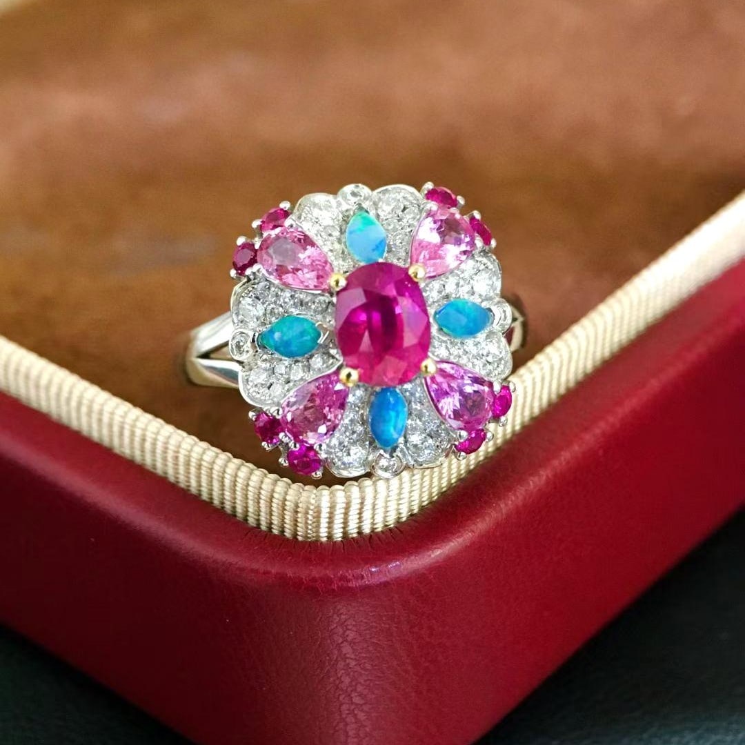 14k Gold 1.42 Ctw Natural Sapphire & Diamond Ring - 5