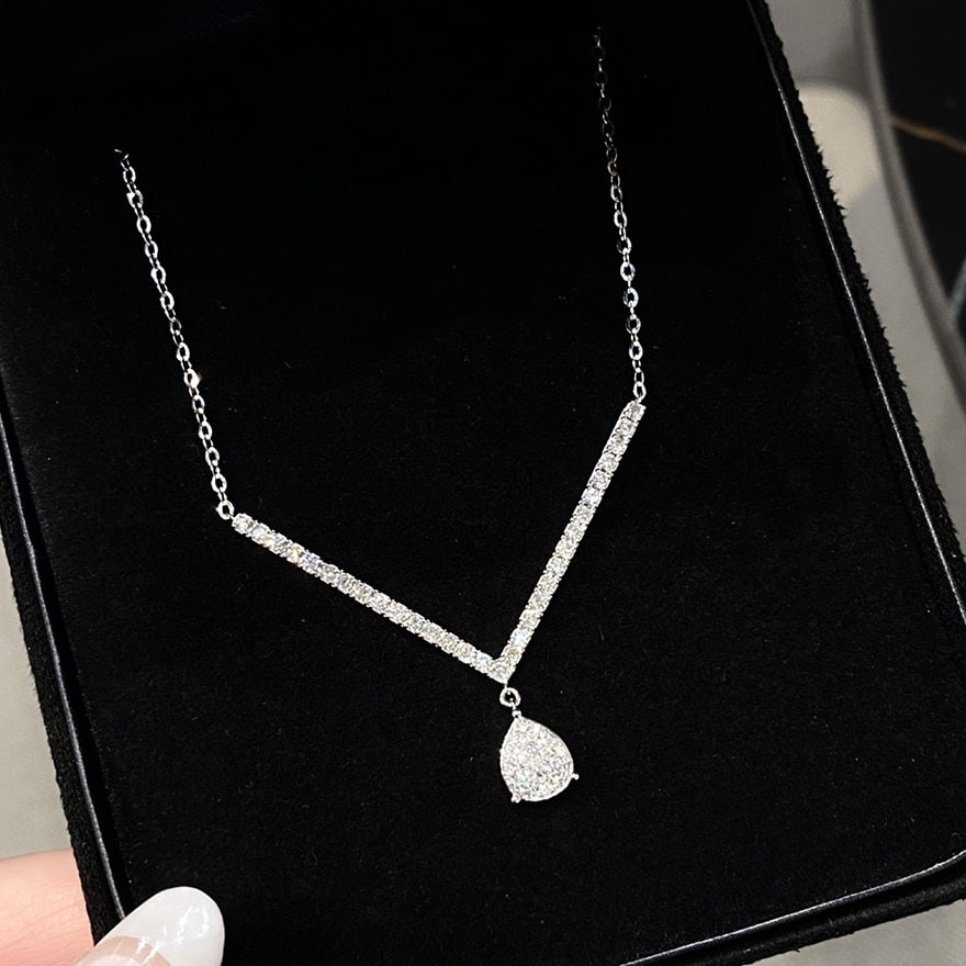 14k Gold 0.65 Ct Natural H Diamond Necklace - 3