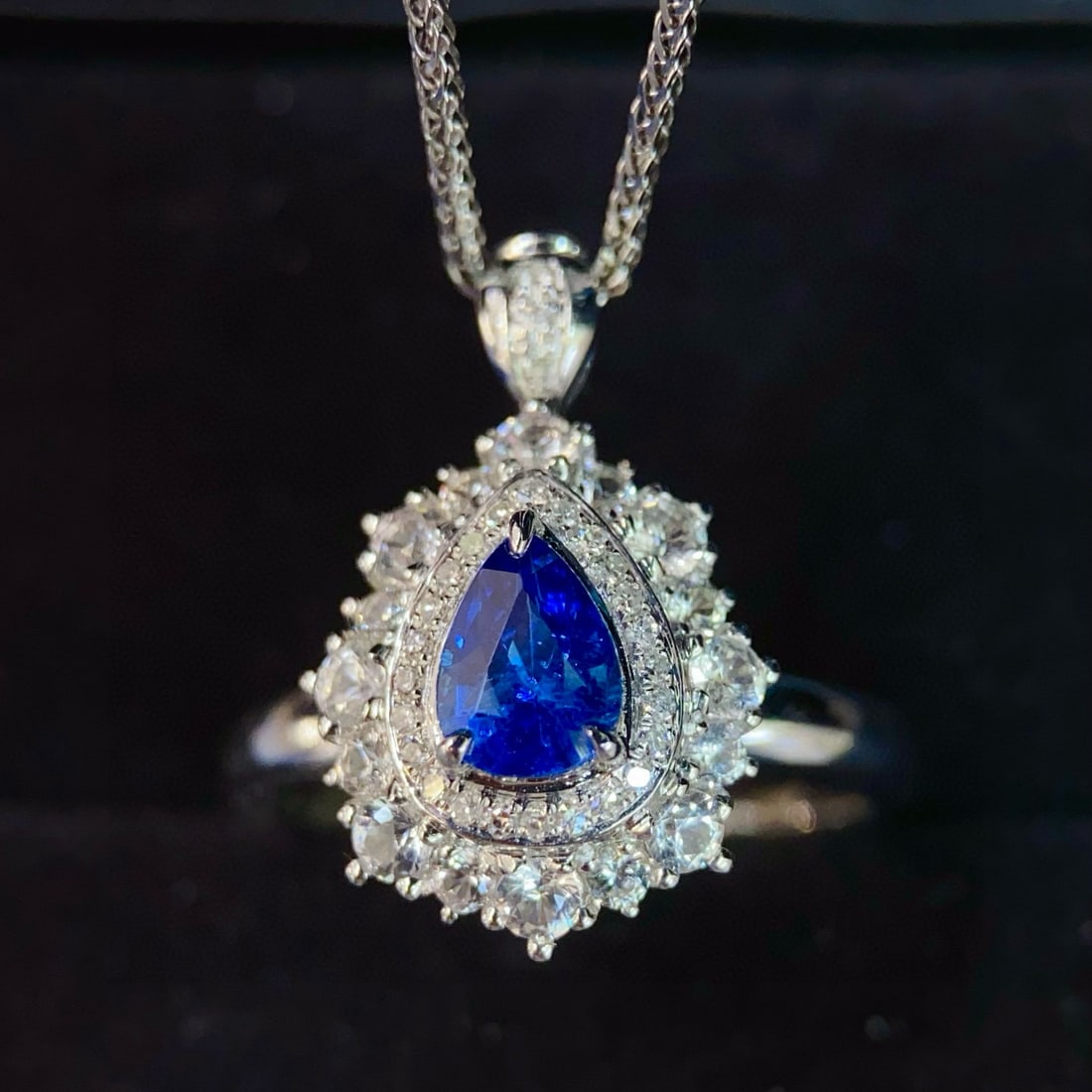 14k Gold 1.05 Ct Natural Sapphire & Diamond & Sapphire Ring/pendant( Without Chain ) - 3