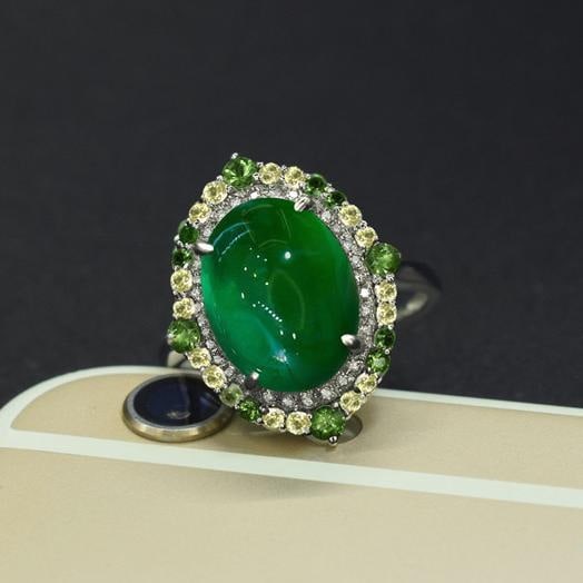 14k Gold 5.30 Ctw Natural Emerald & Diamond Ring - 4