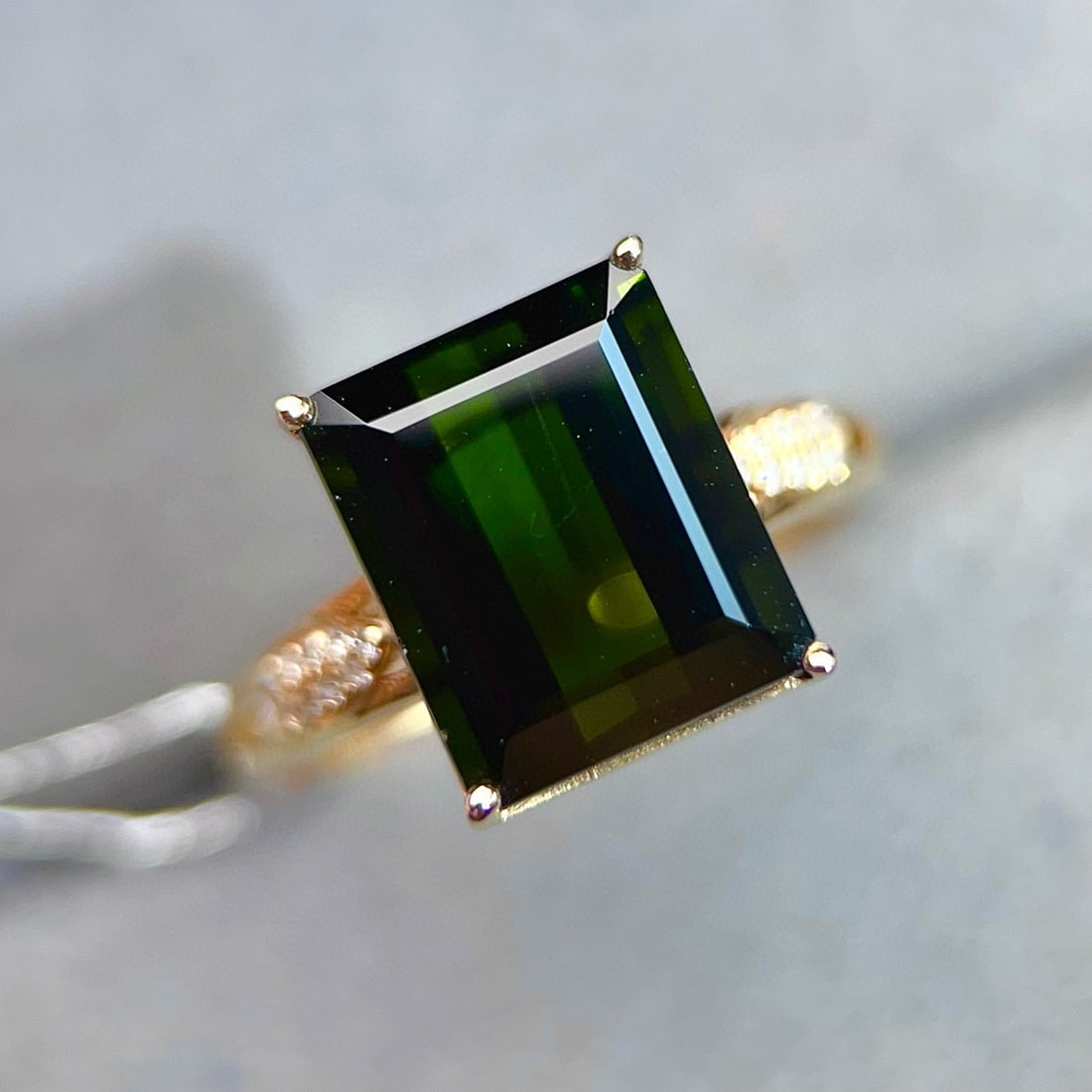 14k Gold 5.70 Ctw Natural Tourmaline & Diamond Ring - 2