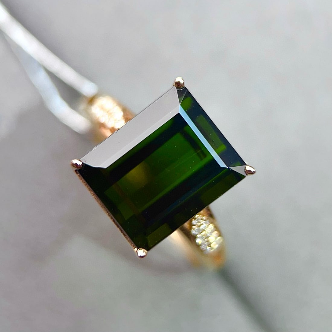 14k Gold 5.70 Ctw Natural Tourmaline & Diamond Ring - 5