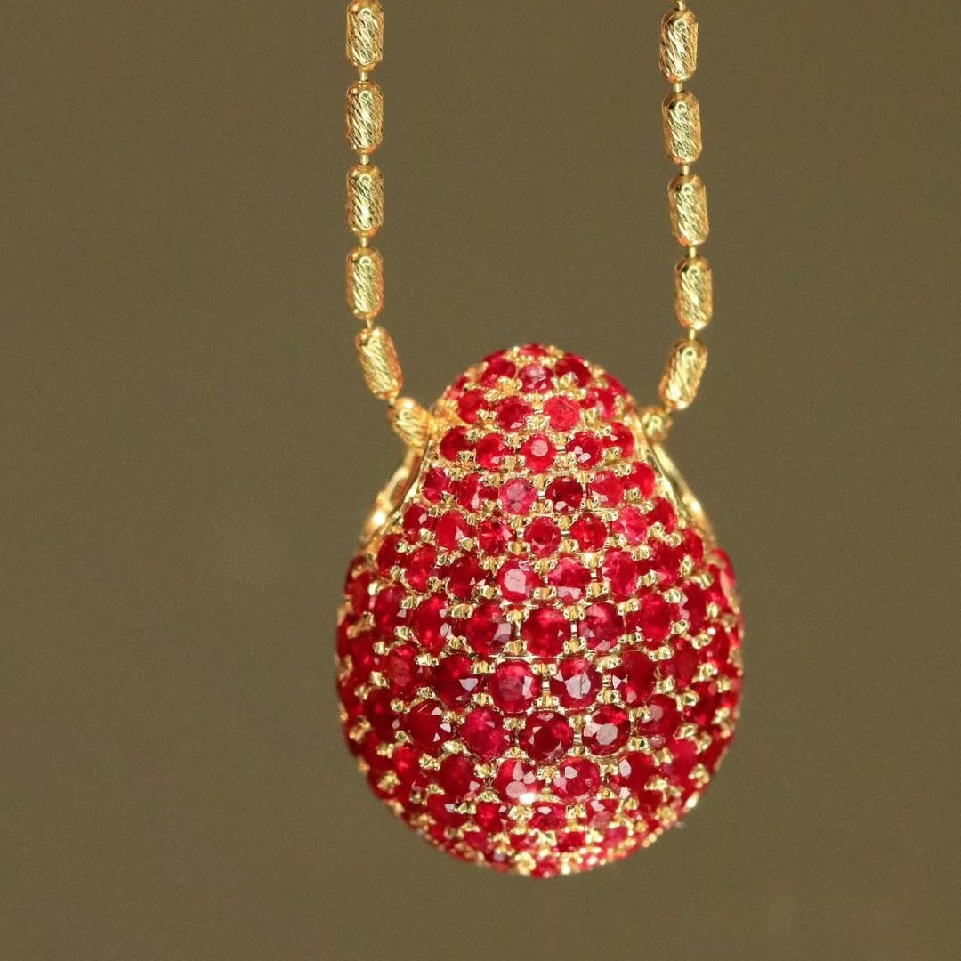 14k Gold 3.6 Ct Natural Ruby Pendant( Without Chain ) - 4