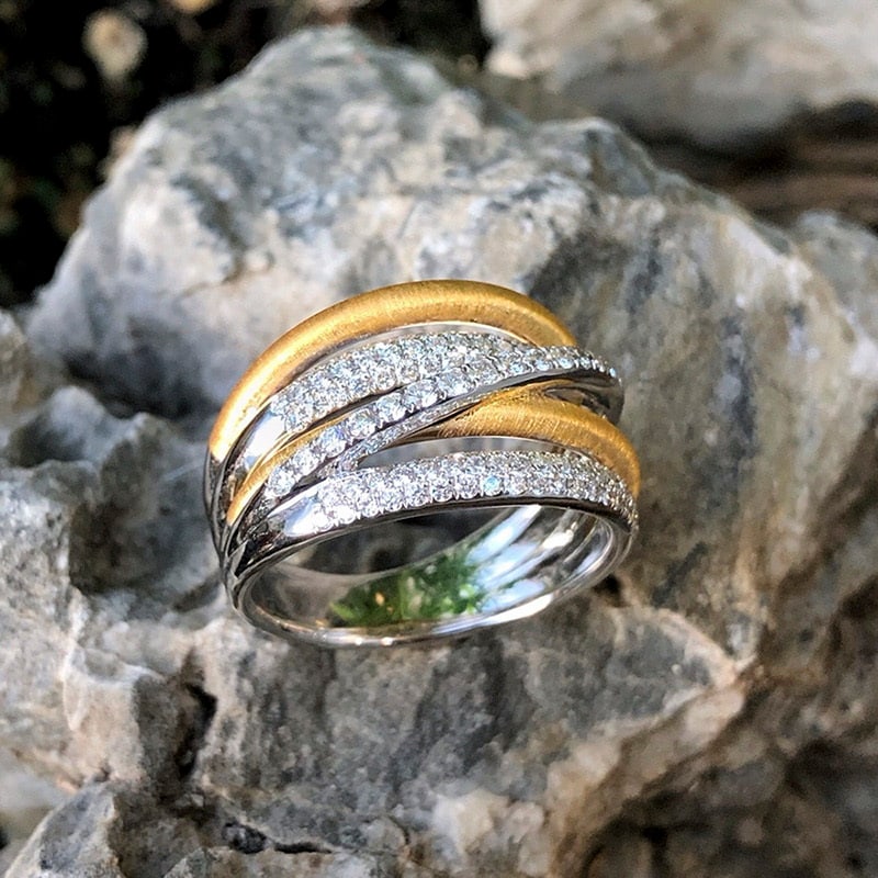 14k Gold 0.64 Ct Natural H Diamond Ring - 3