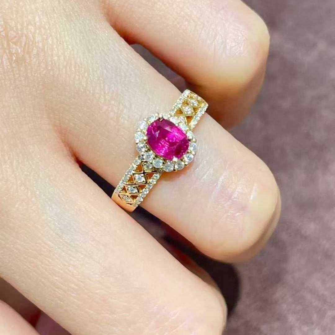14k Gold 1.1 Ct Natural Ruby & Diamond Ring - 3