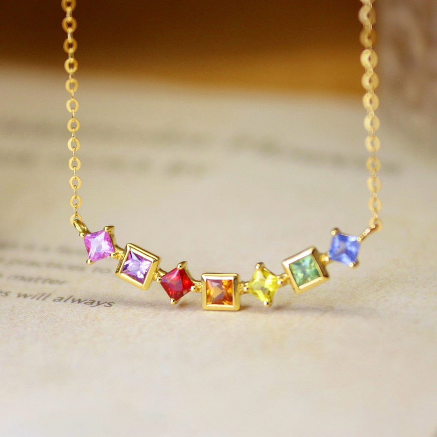 14k Gold 0.85 Ct Natural Sapphire Necklace - 2