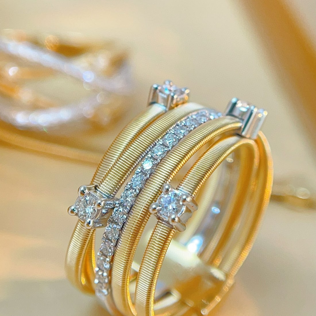 14k Gold 0.35 Ct Natural H Diamond Ring - 3