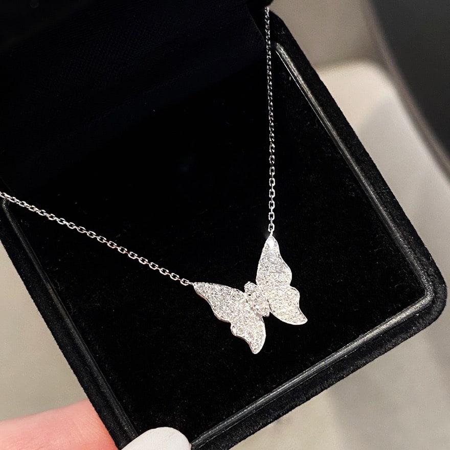 14k Gold 0.4 Ct Natural H Diamond Necklace - 4