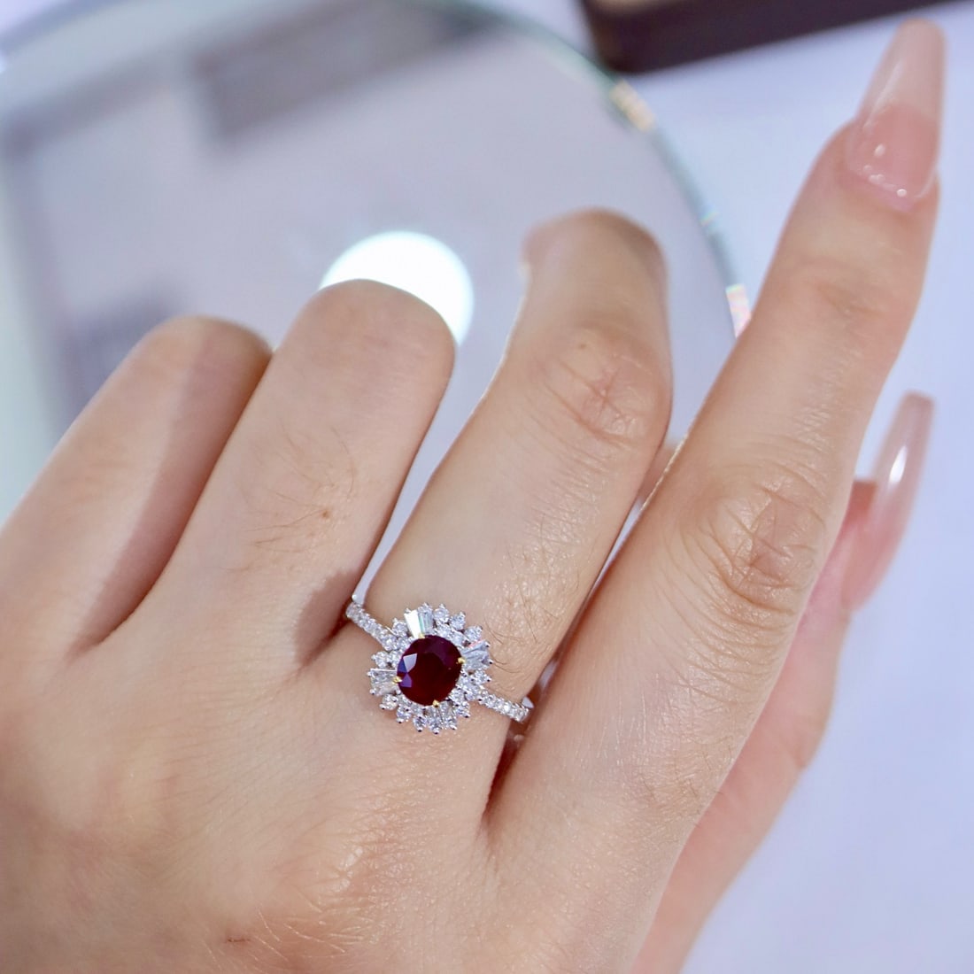 14k Gold 1.36 Ctw Vivid Red Natural Ruby & Diamond Ring - 4