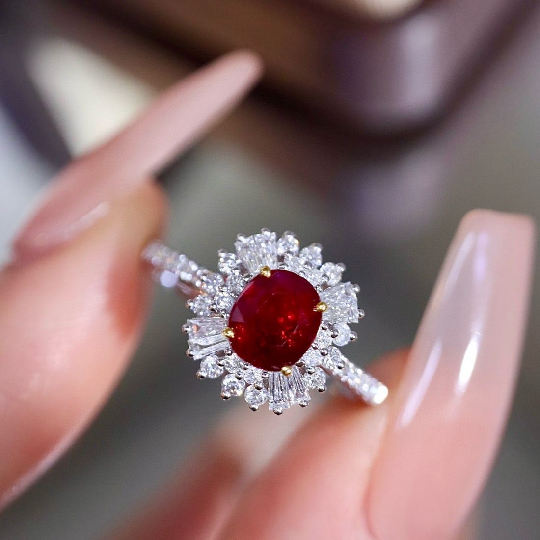 14k Gold 1.36 Ctw Vivid Red Natural Ruby & Diamond Ring - 6