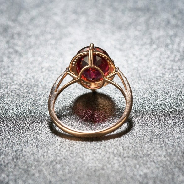 14k Gold 3.55 Ct Natural Tourmaline & Diamond Ring - 2