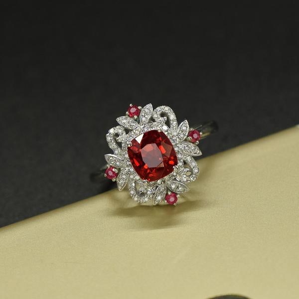 14k Gold 1.25 Ctw Natural Spinel & Diamond Ring - 2
