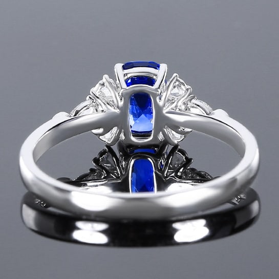 14k Gold 1.22 Ctw Natural Sapphire & Diamond Ring - 4