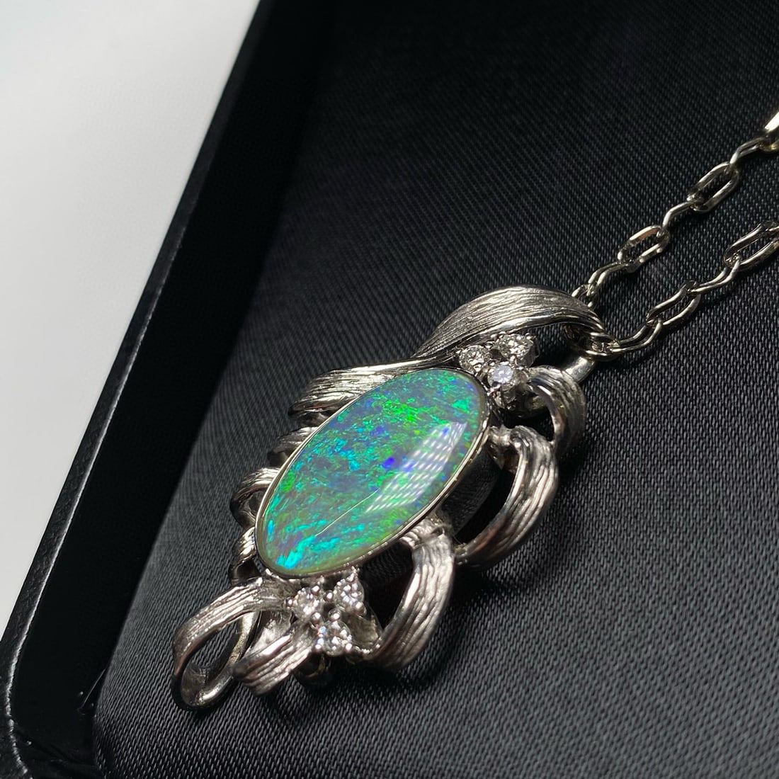 14k Gold 5.24 Ctw Natural Opal & Diamond Brooch/pendant( Without Chain ) - 3