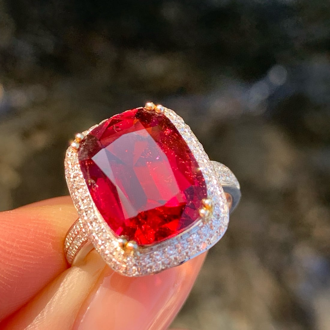14k Gold 5.25 Ct Natural Tourmaline & Diamond Ring - 3