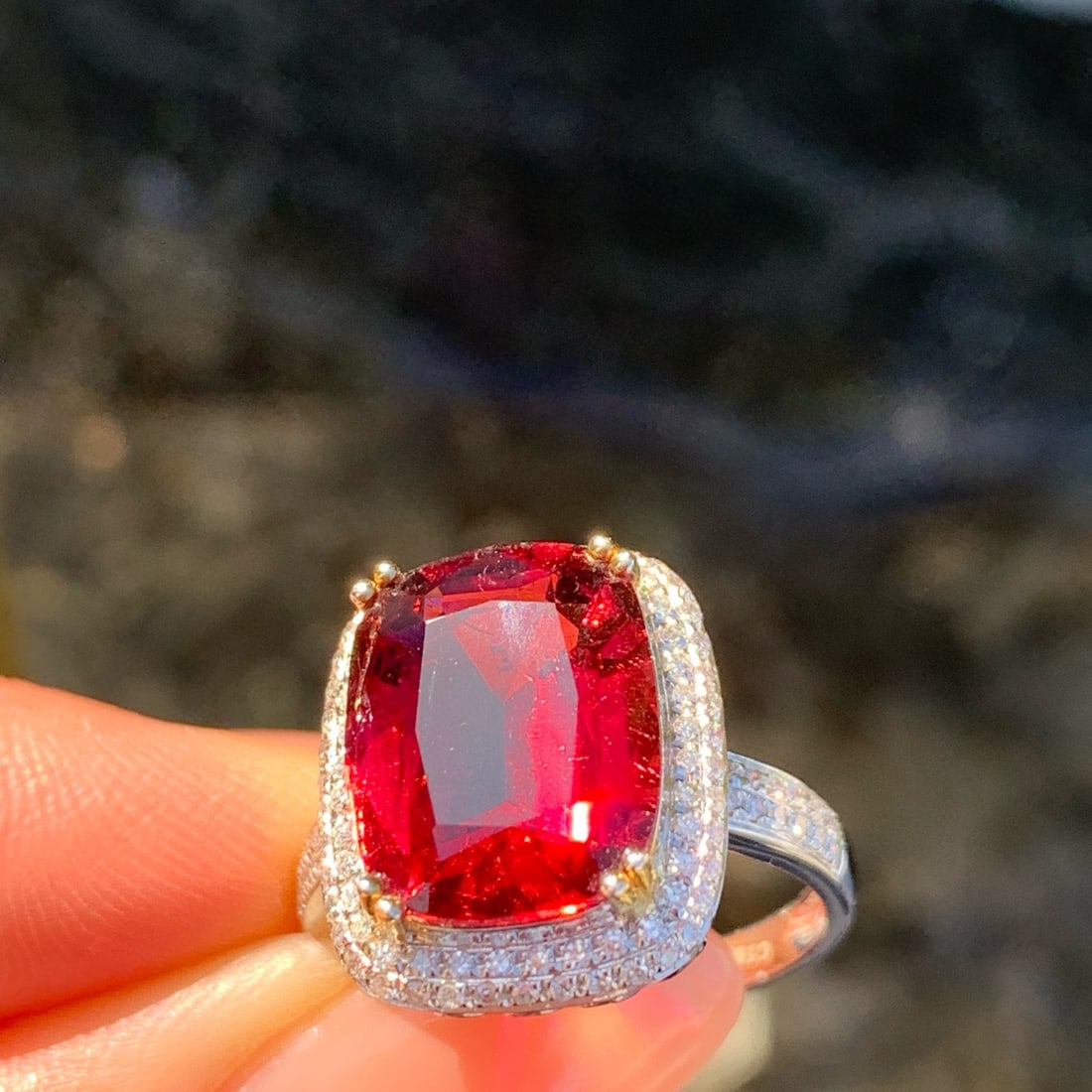 14k Gold 5.25 Ct Natural Tourmaline & Diamond Ring - 4