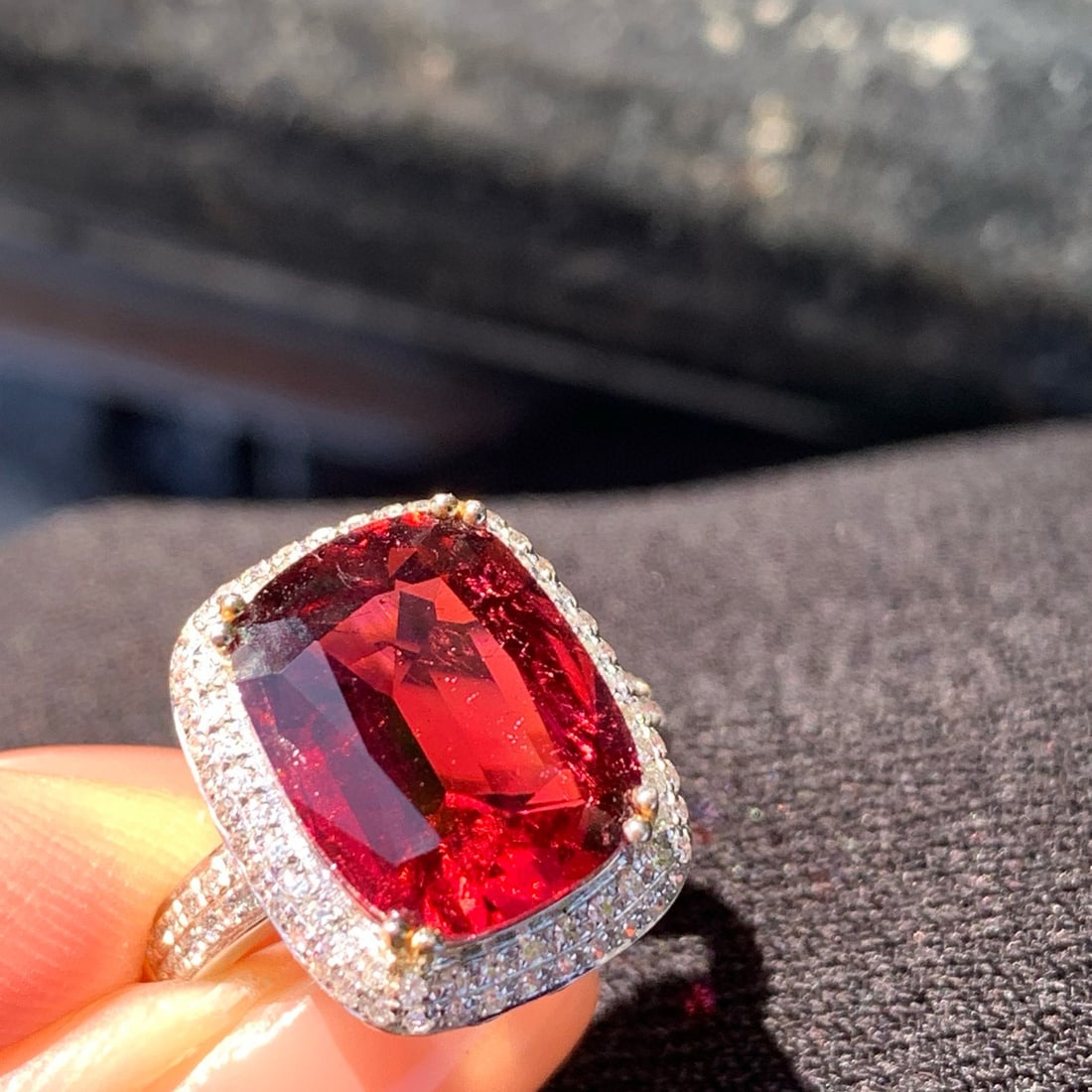 14k Gold 5.25 Ct Natural Tourmaline & Diamond Ring - 7