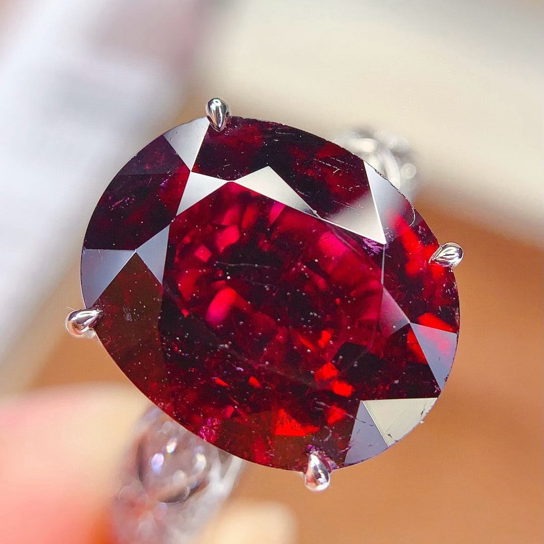 14k Gold 5.58 Ct Natural Tourmaline & Diamond Ring - 2