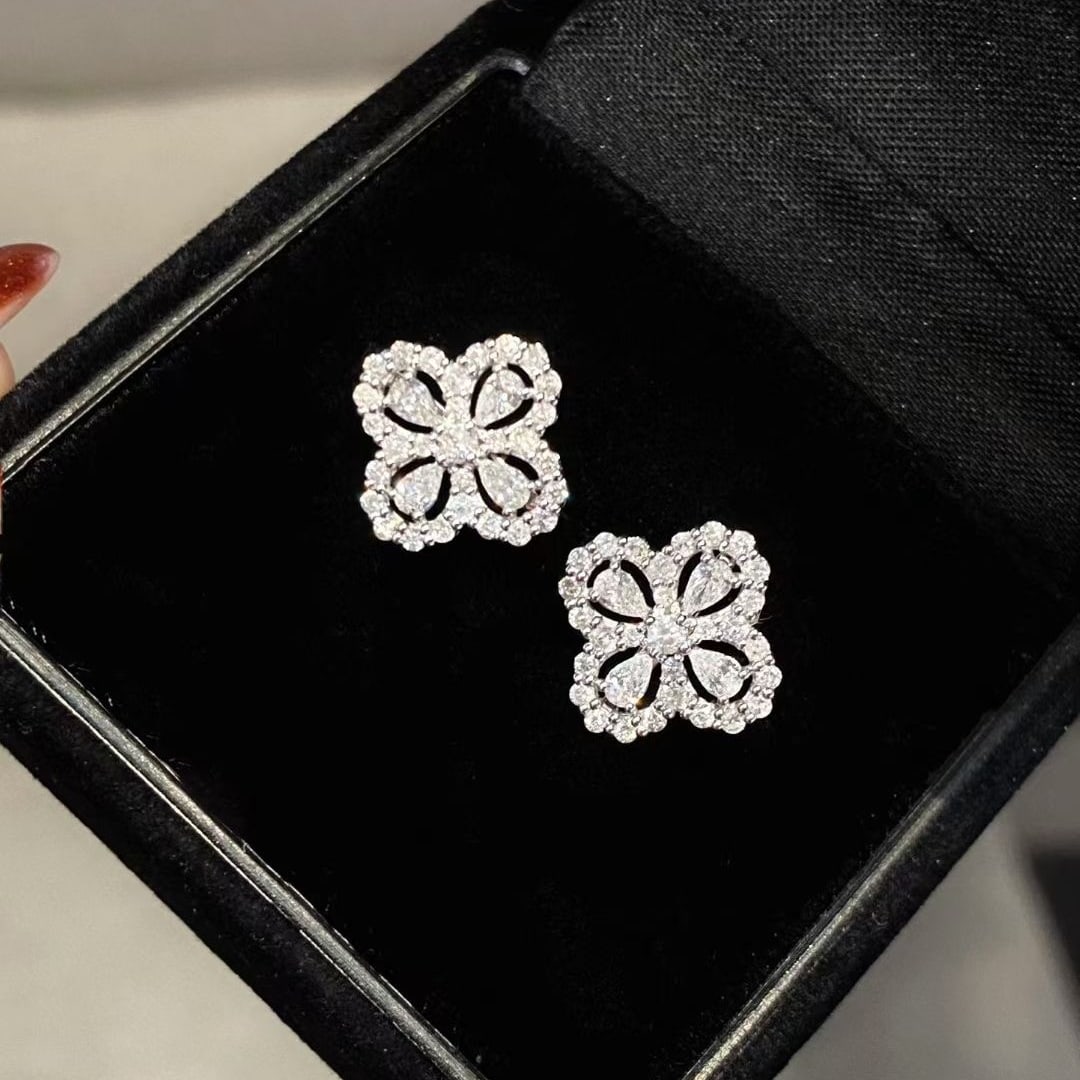 14k Gold 1 Ct Natural H Diamond Earrings - 3