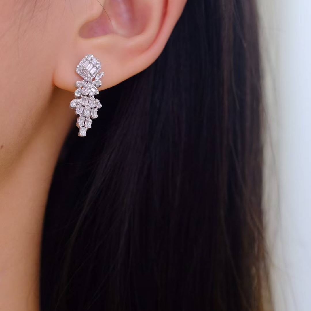 14k Gold 1.1 Ct Natural H Diamond Earrings - 5