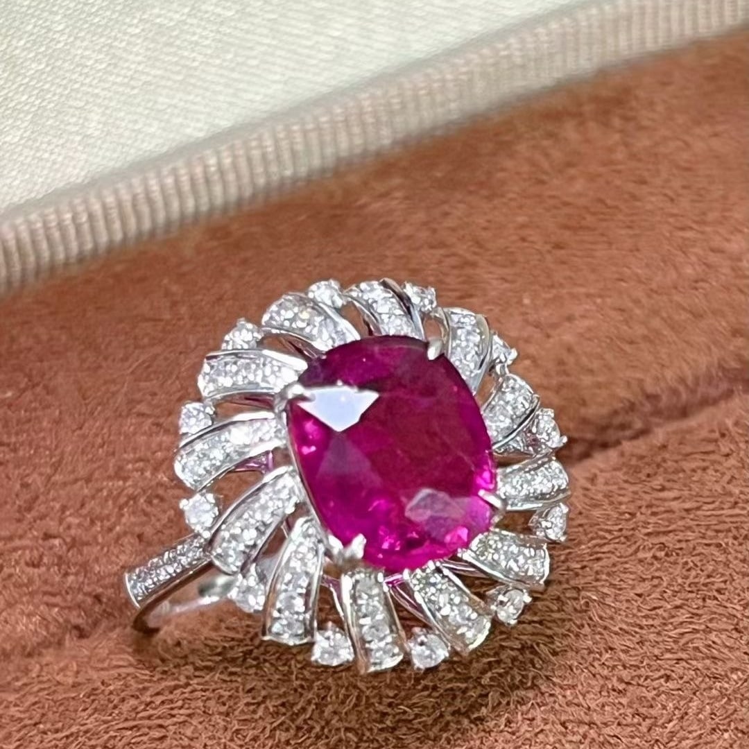 14k Gold 2.5 Ct Natural Tourmaline & Diamond Ring - 2