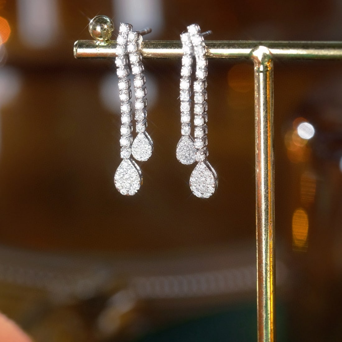 14k Gold 0.70 Ct Natural H Diamond Earrings - 2
