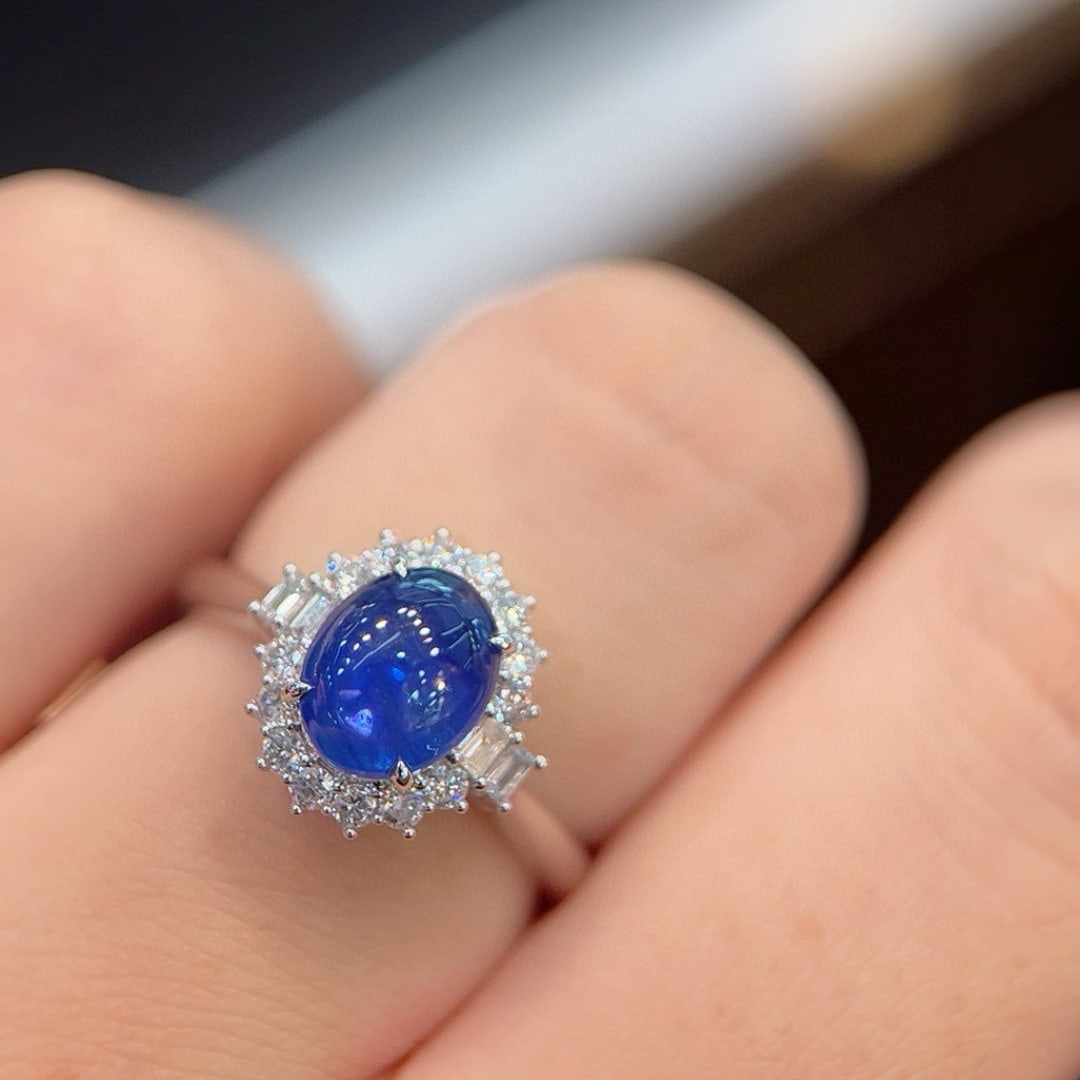 14k Gold 2.44 Ctw Natural Sapphire & Diamond Ring - 5