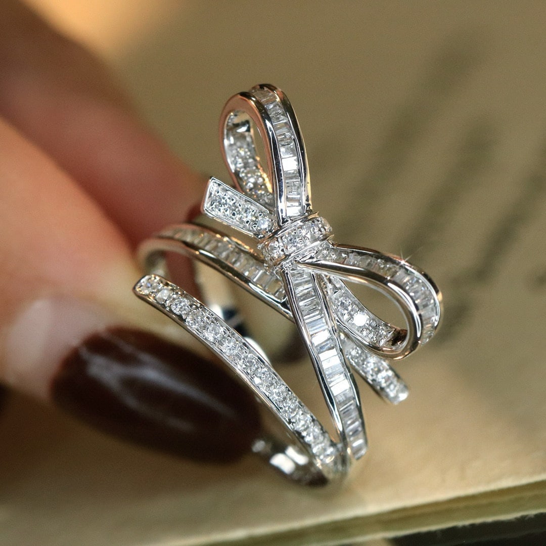 14k Gold 0.8 Ct Natural H Diamond Ring - 5