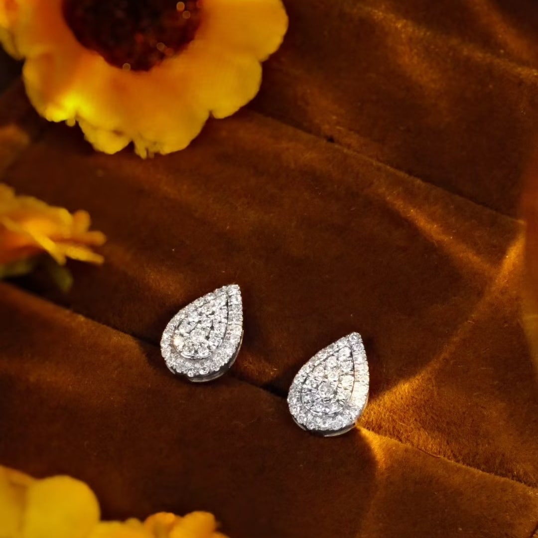 14k Gold 0.32 Ct Natural H Diamond Earrings - 3
