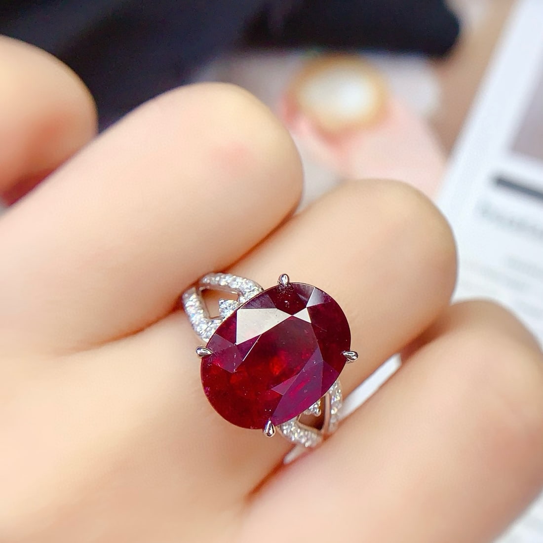 14k Gold 7.16 Ct Natural Tourmaline & Diamond Ring - 2