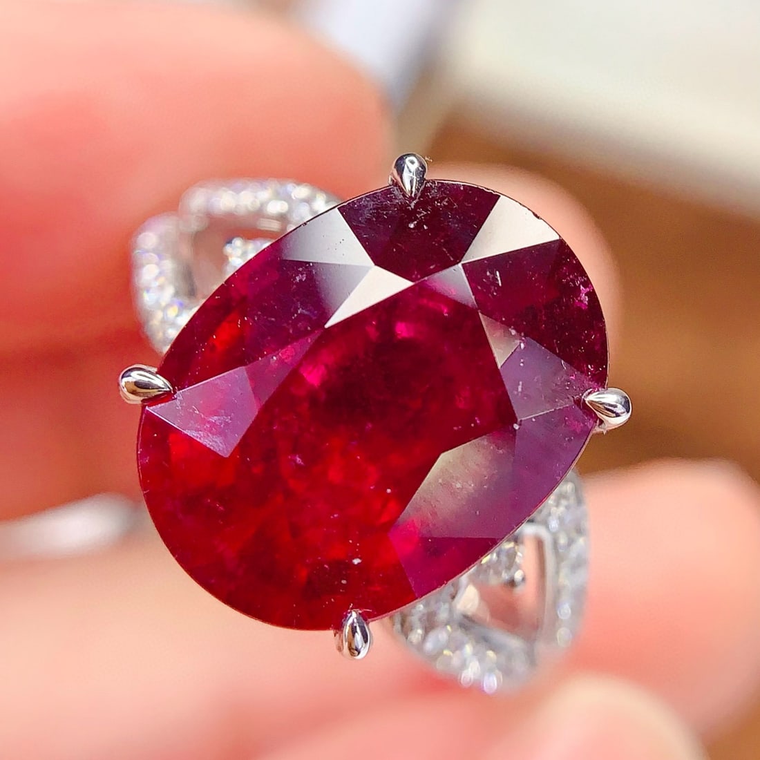 14k Gold 7.16 Ct Natural Tourmaline & Diamond Ring - 3