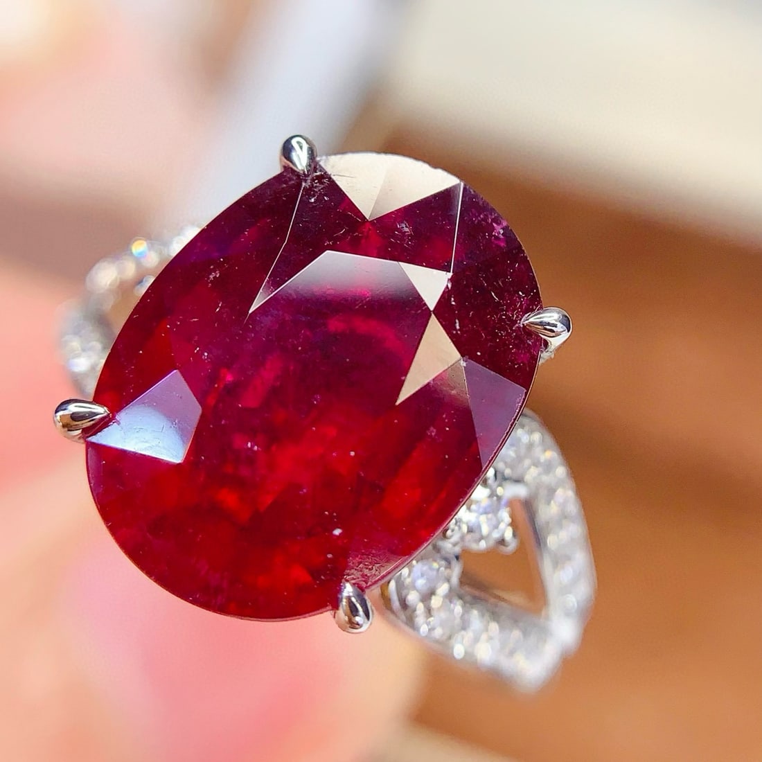 14k Gold 7.16 Ct Natural Tourmaline & Diamond Ring - 5