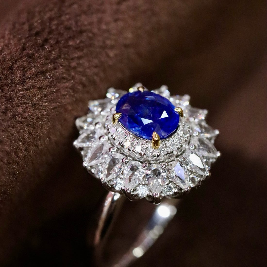 14k Gold 1.40 Ctw Natural Sapphire & Diamond Ring - 5
