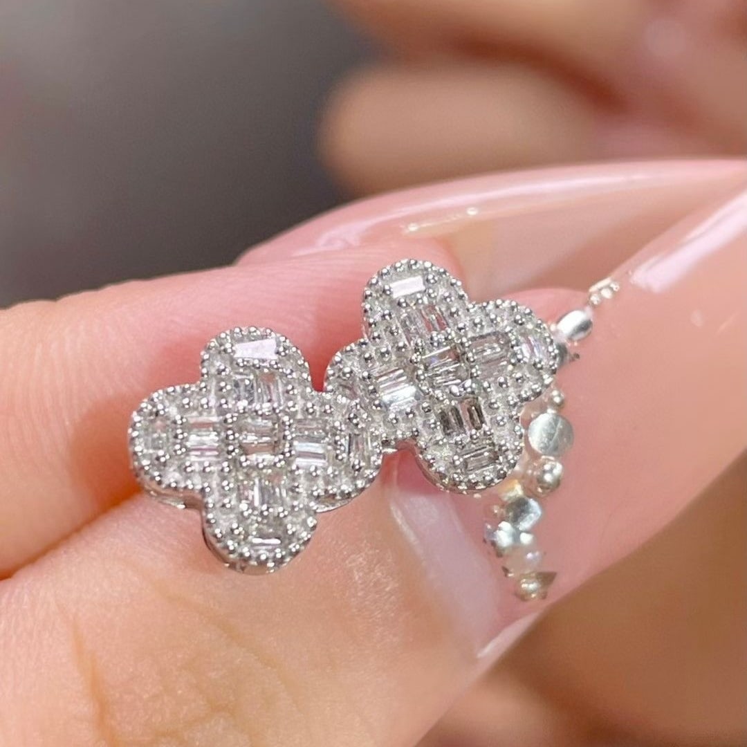 14k Gold 0.2 Ct Natural H Diamond Earrings - 4