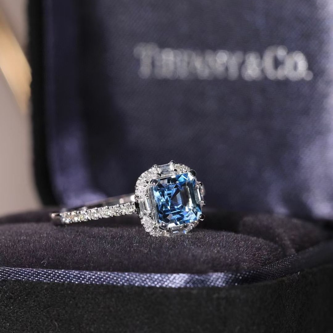 14k Gold 1.40 Ctw Natural Aquamarine & Diamond Ring - 6