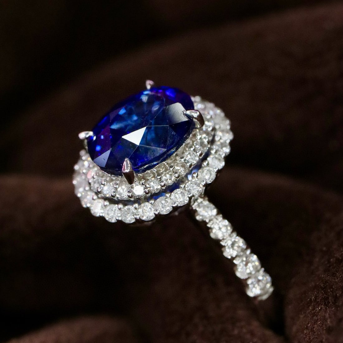 14k Gold 2.51 Ctw Natural Sapphire & Diamond Ring - 3