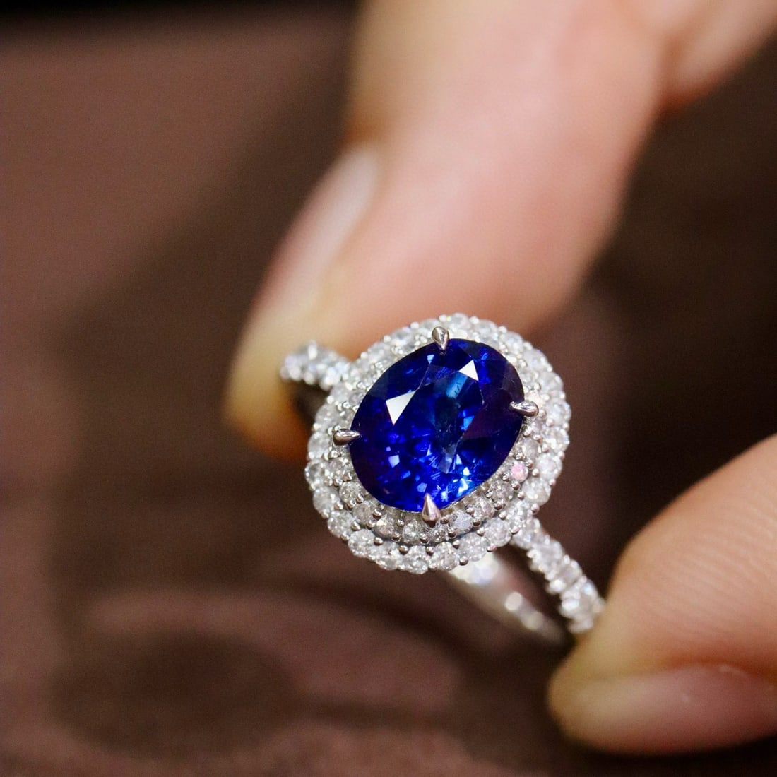 14k Gold 2.51 Ctw Natural Sapphire & Diamond Ring - 5