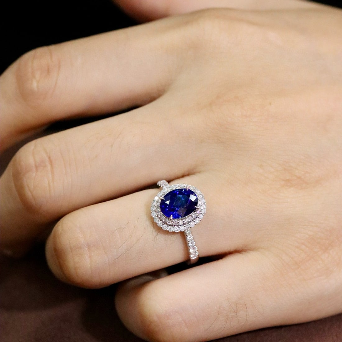 14k Gold 2.51 Ctw Natural Sapphire & Diamond Ring - 6