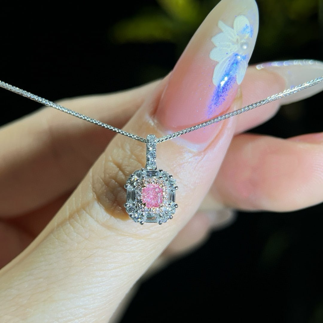 14k Gold 0.47 Ctw Natural Pink Diamond & Diamond Necklace - 2
