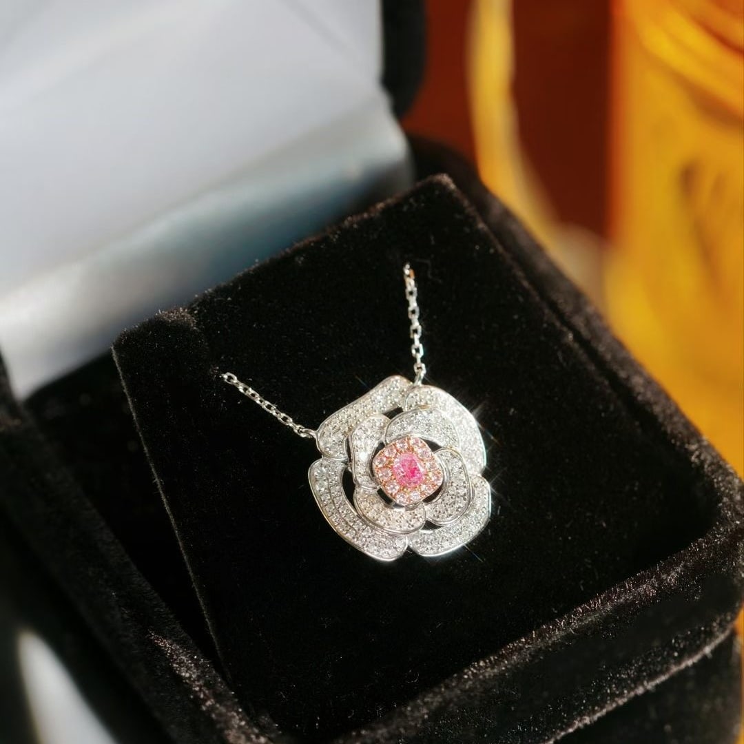 14k Gold 0.60 Ct Natural Color Diamond Necklace - 2