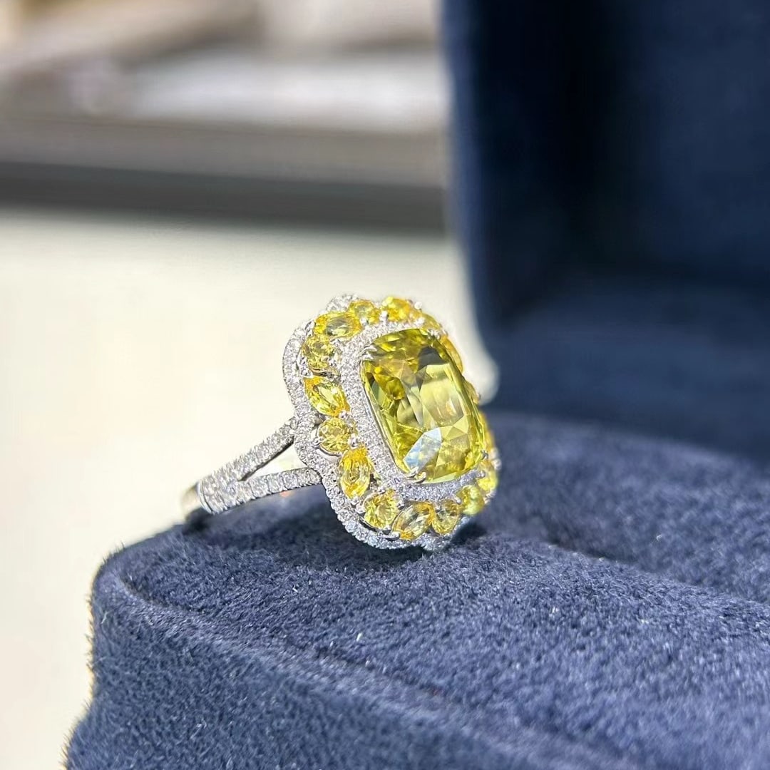 14k Gold 5.19 Ctw Natural Chrysoberyl & Diamond Ring - 2