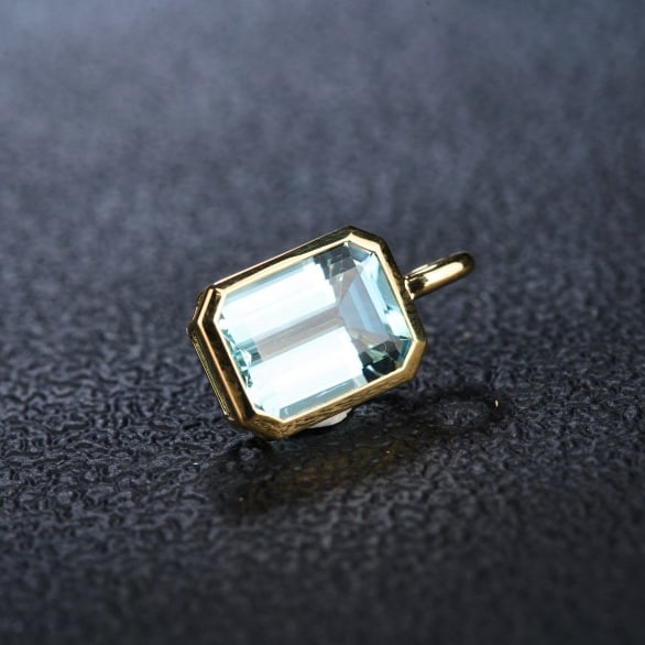 14k Gold 2.69 Ct Natural Aquamarine Pendant( Without Chain ) - 3