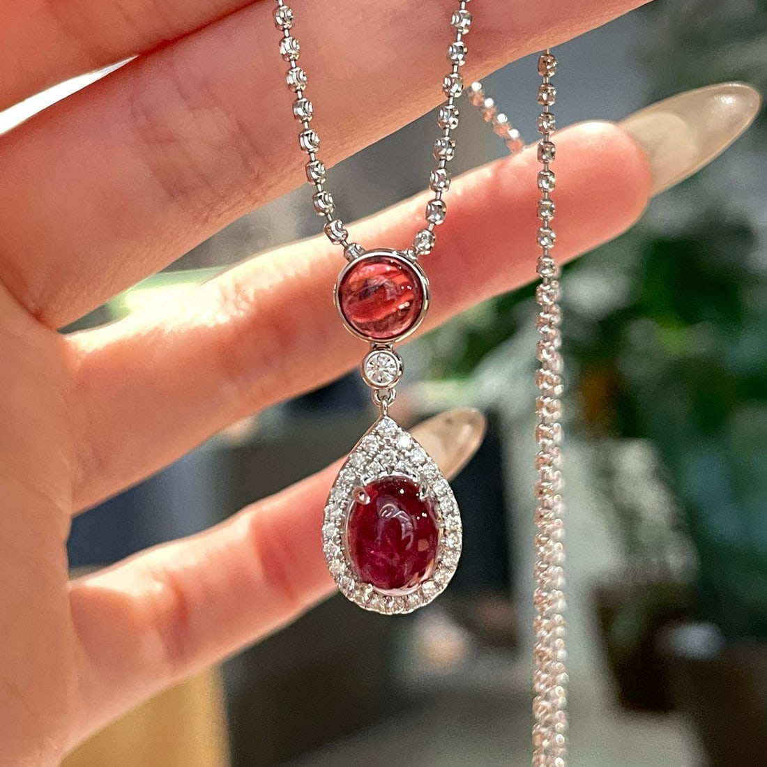 14k Gold 3.2 Ct Natural Tourmaline & Diamond Pendant( Without Chain ) - 3
