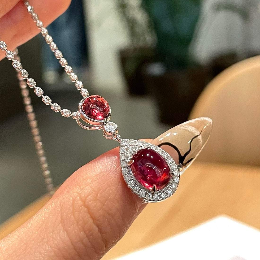 14k Gold 3.2 Ct Natural Tourmaline & Diamond Pendant( Without Chain ) - 4
