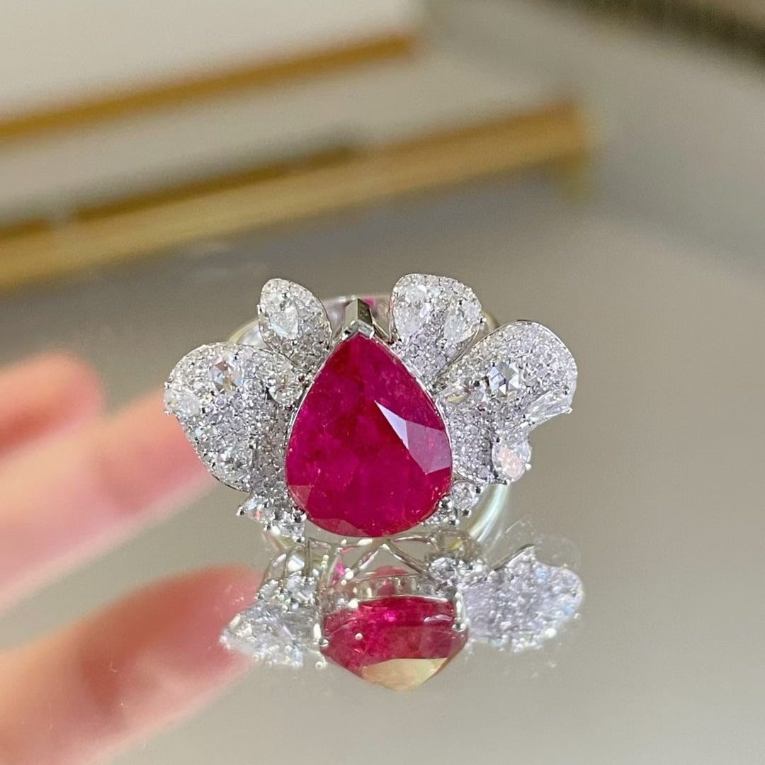 14k Gold 5.6 Ct Natural Tourmaline & Diamond Ring - 5