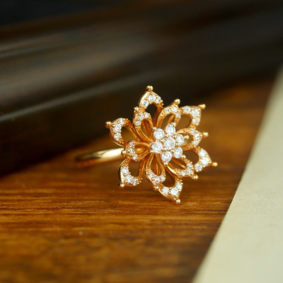 14k Gold 0.50 Ct Natural H Diamond Ring - 3