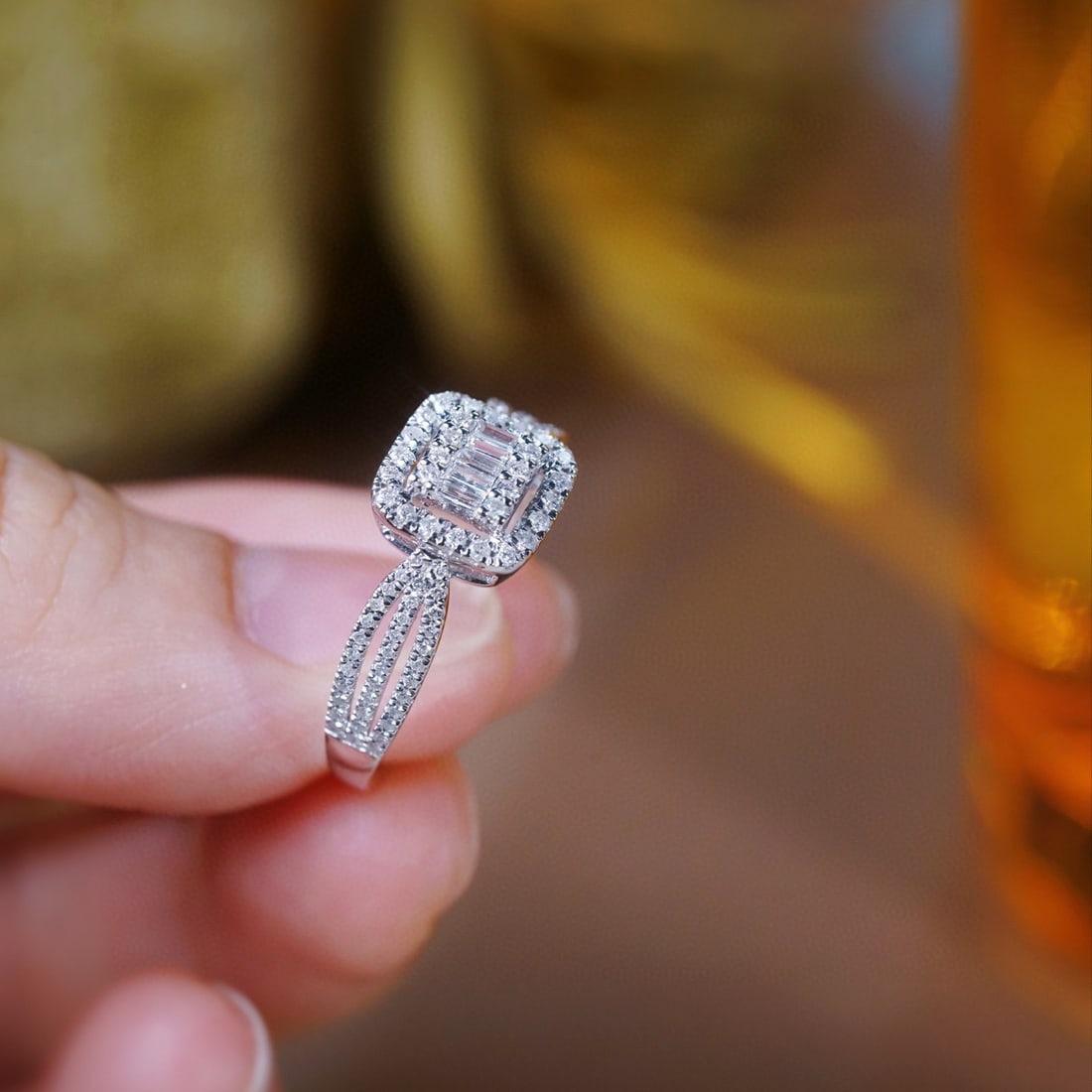 14k Gold 0.40 Ct Natural H Diamond Ring - 7