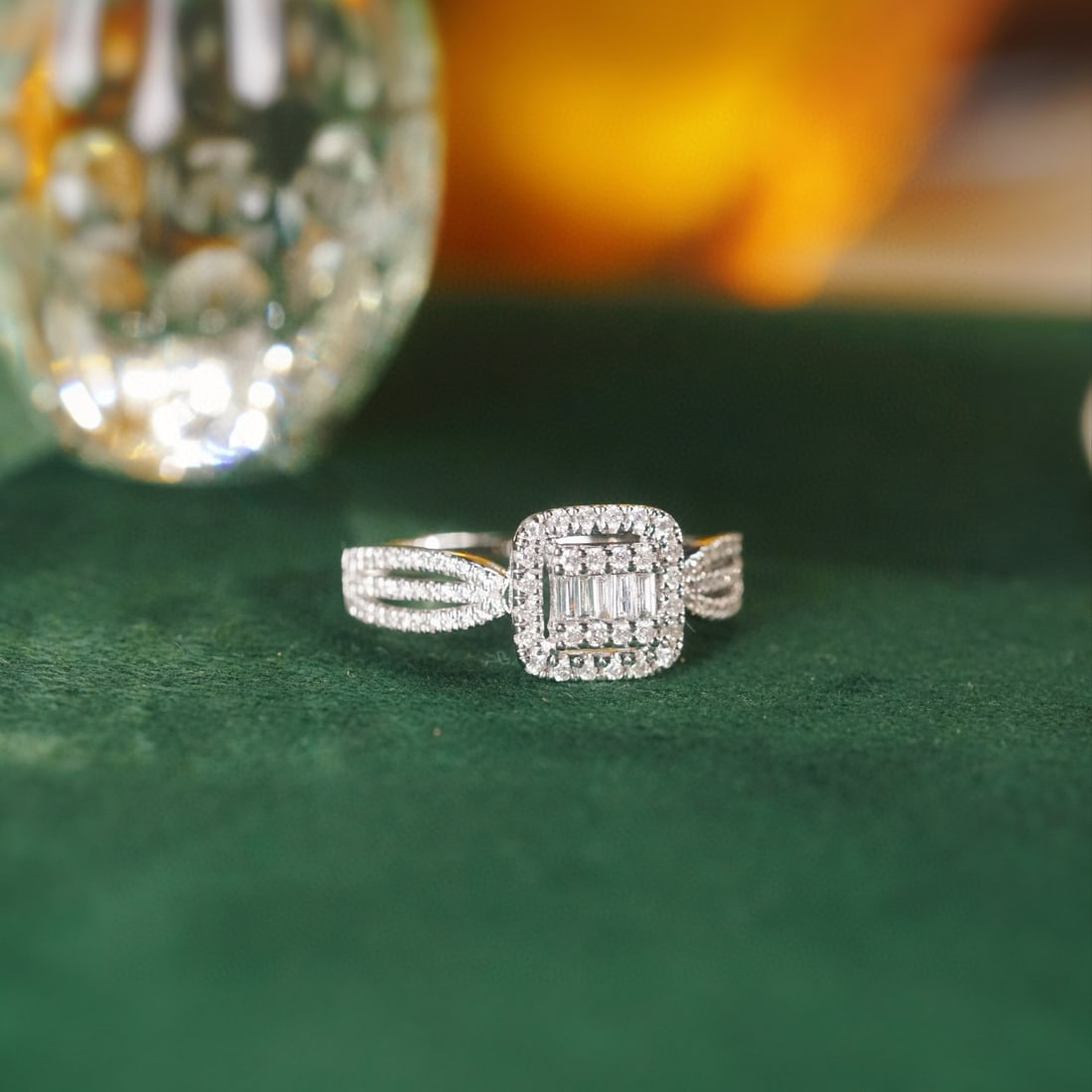 14k Gold 0.40 Ct Natural H Diamond Ring - 8