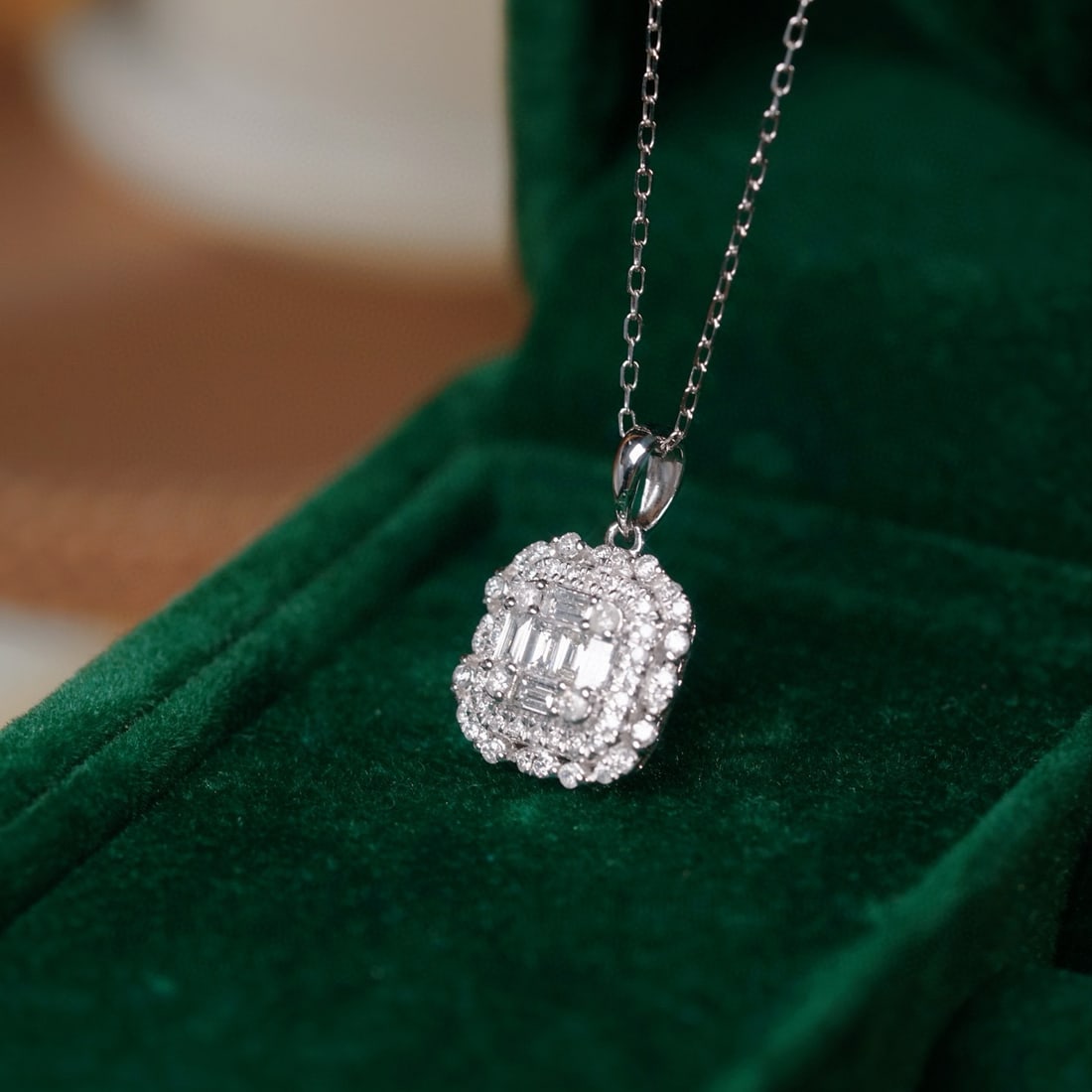 14k Gold 0.45 Ct Natural H Diamond Necklace - 4